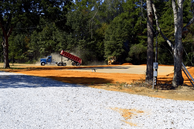 construction, truck, dump